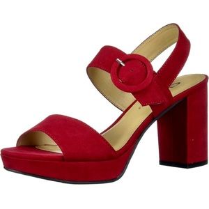 CL by Chinese Laundry Women's Genna Sandal in Ruby Red Suede size 6